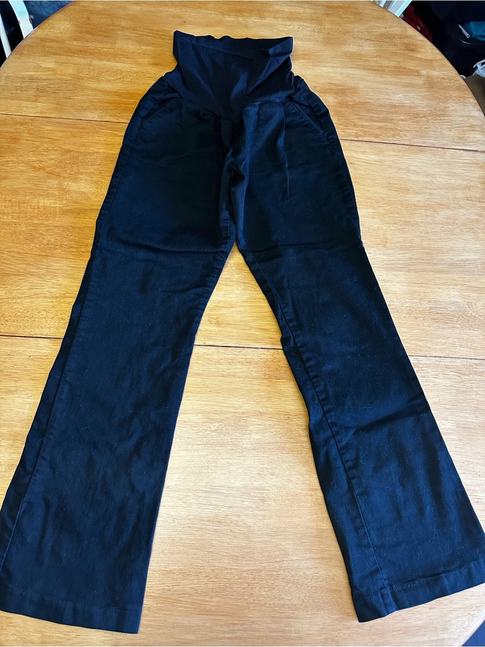 “Indigo Blue” BLACK Maternity Flare Pants - Women's